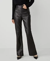 Ann Taylor Studio Collection Seamed Leather Trouser Black Women's