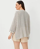 Ann Taylor Geo Linen Short Kimono White Women's