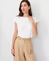 Ann Taylor Petite Boatneck Shirttail Top