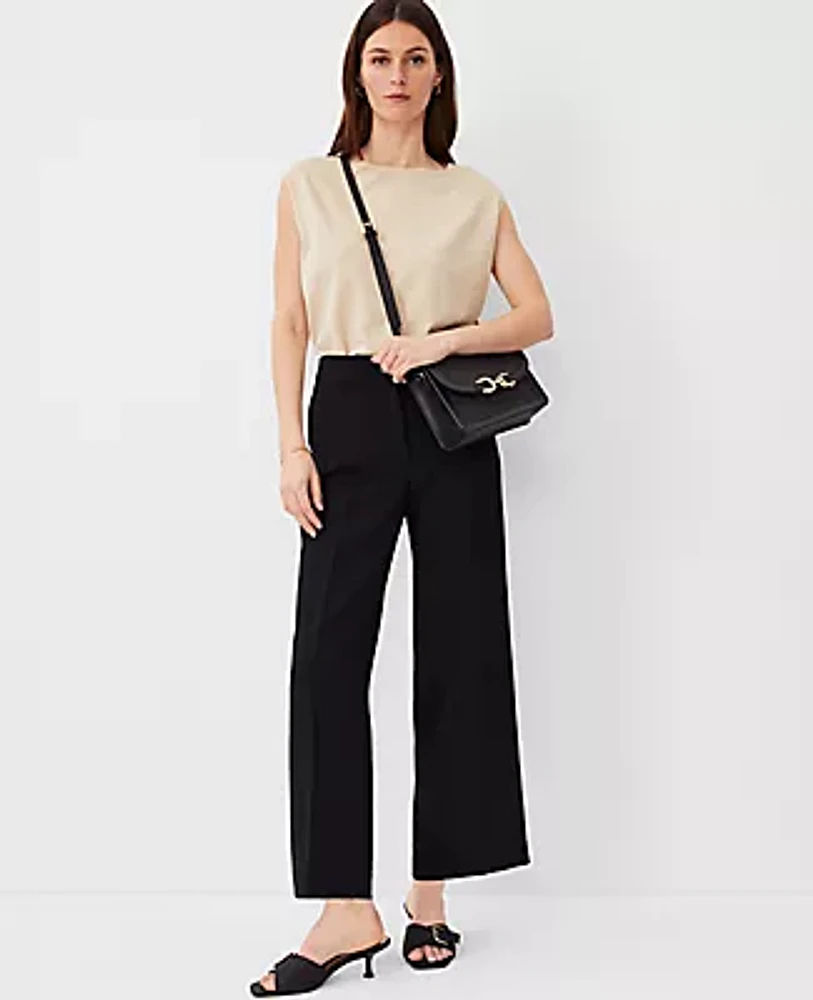 Ann Taylor The Wide Leg Ankle Pant Crepe