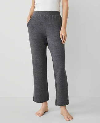 Ann Taylor Heathered Wide-Leg Lounge Pant Heather Women's