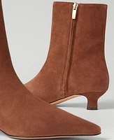 Ann Taylor Pointy Toe Suede Bootie Penny Brown Women's