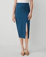 Ann Taylor Ponte Pull-On Slit Pencil Skirt Women's