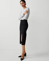 Ann Taylor Long Ponte Slit Pencil Skirt Women's