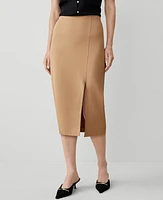 Ann Taylor Long Ponte Slit Pencil Skirt Women's