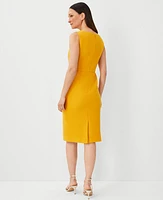 Ann Taylor Petite Tweed Pocket Sheath Dress Spring Marigold Women's