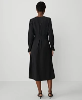 Ann Taylor Split Neck Column Dress Black Women's