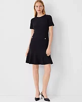 Ann Taylor Petite Shoulder Button Flare Dress