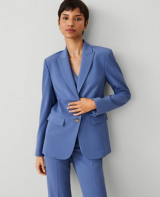 Ann Taylor The Two Button Blazer Seasonless Stretch Precious Sapphire Women's