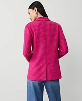 Ann Taylor The Greenwich Blazer Tweed Hot Pink Poppy Women's