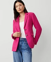 Ann Taylor The Greenwich Blazer Tweed Hot Pink Poppy Women's