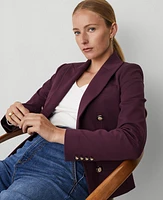 Ann Taylor Double Breasted Blazer Plum Rose Women's