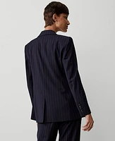 Ann Taylor The Petite Crosby Blazer Pinstripe Navy/White Combo Women's