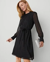 Ann Taylor Crew Neck Short Shift Dress Black Women's