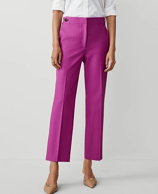 Ann Taylor The Petite Button Pencil Pant Twill - Curvy Fit Fresh Fuchsia Women's