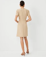 Ann Taylor Petite Crepe Flare Dress Baguette Women's