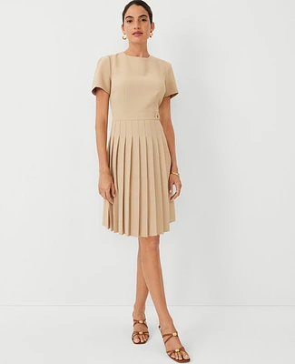 Ann Taylor Petite Crepe Flare Dress Baguette Women's