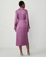 Ann Taylor Collared Midi Shirtdress Wisteria Shadow Women's