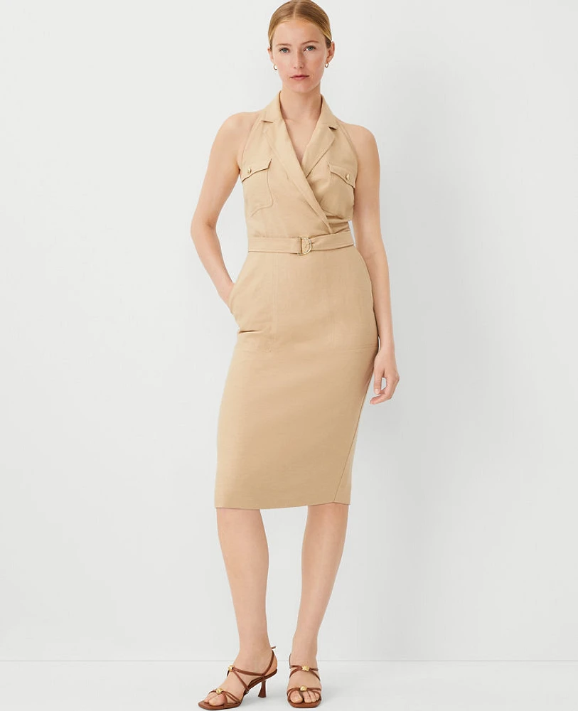 Ann Taylor Petite Collared Sleeveless Sheath Dress Baguette Women's