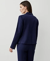 Ann Taylor The Tailored Blazer Textured Drape Navy Women's