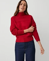 Ann Taylor Mixed Stitch Drop Shoulder Sweater Women's