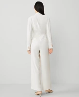 Ann Taylor Lapel Jumpsuit Winter White Women's