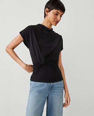 Ann Taylor Petite Draped Cowl Neck Top Women's