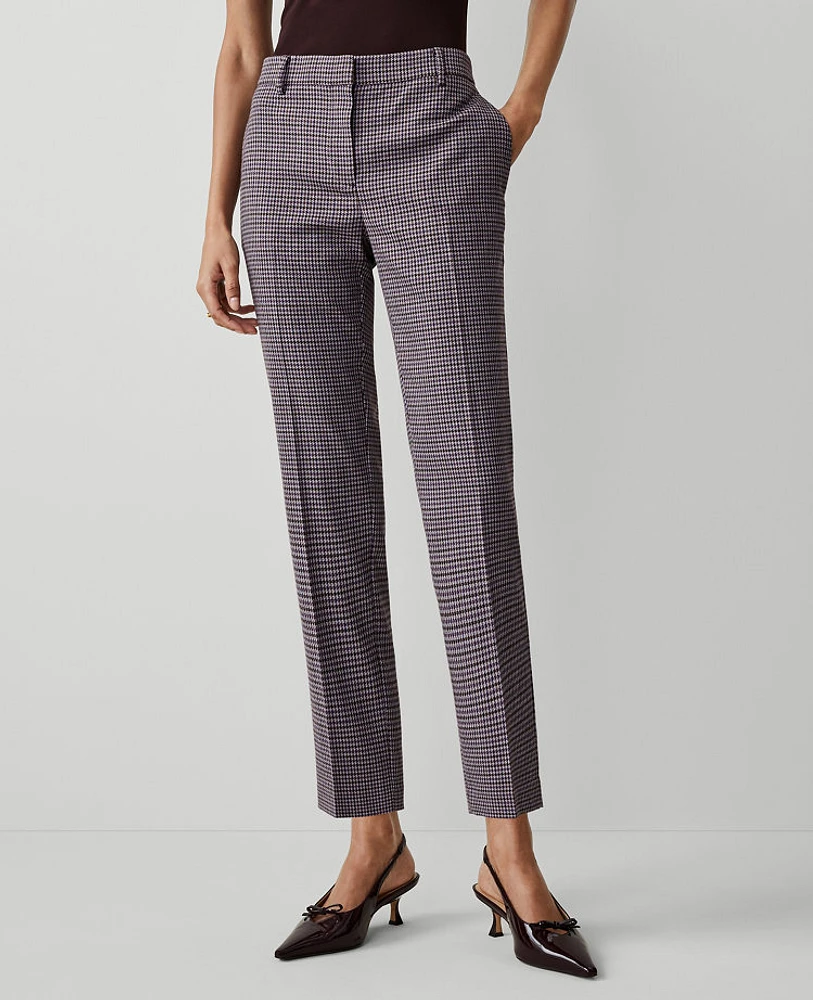 Ann Taylor The Petite Mid Rise Eva Ankle Pant Houndstooth