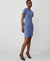 Ann Taylor The Petite Crew Neck Shift Dress Seasonless Stretch Precious Sapphire Women's