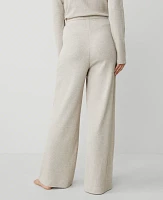 Ann Taylor Waffle Lounge Wide-Leg Pant Pale Sand Heather Women's