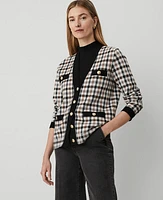 Ann Taylor Menswear Pattern Cardigan Sahara Women's