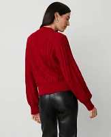 Ann Taylor Puff Sleeve Cable Sweater Women's