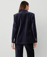 Ann Taylor Velvet Tailored Double Breasted Blazer Night Sky Women's