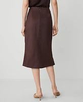 Ann Taylor Faux Suede Chain Waist Skirt Pure Chocolate Women's