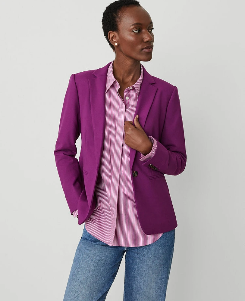 Ann Taylor The Hutton Blazer Twill Pulsar Purple Women's