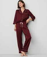 Ann Taylor Top & Pant Pajama Set Mauve Rose Women's