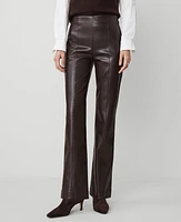 Ann Taylor The Faux Leather Skinny Flare Pant Pure Chocolate Women's