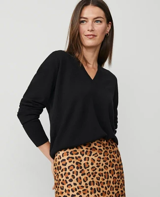 Ann Taylor V-Neck Sweater Size Large Black Women's