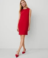 Ann Taylor The Sleeveless Shift Dress Fluid Crepe Gingham Red Women's