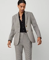 Ann Taylor The Petite Greenwich Blazer in Houndstooth Size 12 Neutral Multi Women's