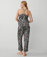 Ann Taylor Paisley Tank Top And Pant Set Black Women's