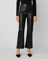 Ann Taylor The Ankle Boot Faux Leather Pant Black Women's