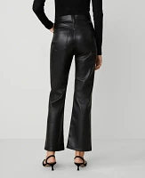 Ann Taylor The Ankle Boot Faux Leather Pant Black Women's