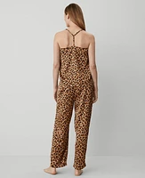 Ann Taylor Animal Print k And Pant Set Tan Women's