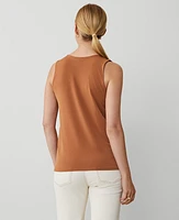 Ann Taylor Mixed Media Shell Top Sahara Women's