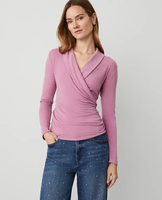 Ann Taylor Shawl Collar Wrap Top Women's