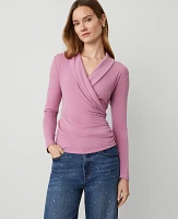 Ann Taylor Shawl Collar Wrap Top Women's