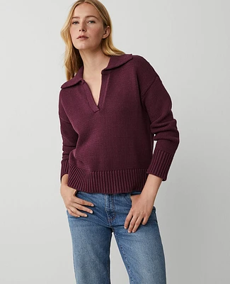 Ann Taylor AT Weekend Collared Sweater Women's