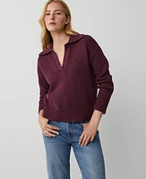 Ann Taylor AT Weekend Collared Sweater Women's