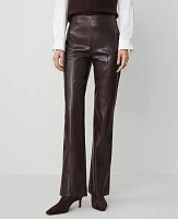 Ann Taylor The Petite Faux Leather Skinny Flare Pant Pure Chocolate Women's